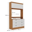 Ver imagem 3 de Cômoda para Quarto para TV até 42 Polegadas Viena 1 Porta 6 Gavetas Yescasa Marrom/Nogal/Branco