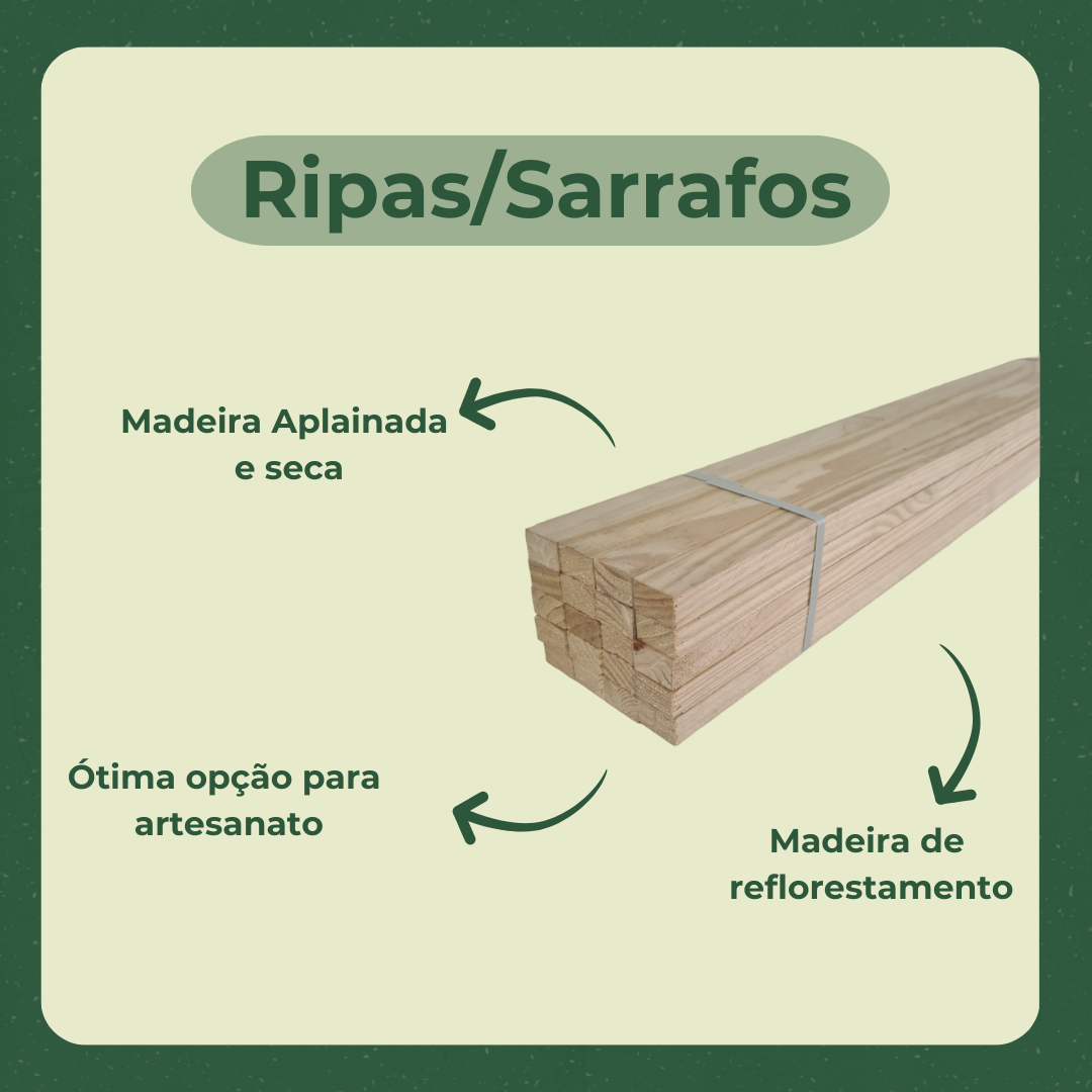 100 Ripas/sarrafos de 2x3x100 Cm Madeira de Pinus - 4