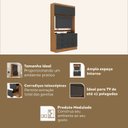 Ver imagem 6 de Cômoda para Quarto para TV até 42 Polegadas Viena 1 Porta 6 Gavetas Yescasa Marrom/Nogal/Grafite