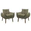 Ver imagem 1 de Kit 2 Poltrona Decorativa Sala Estar Escritório Quarto Prime: Capuccino