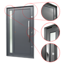 Ver imagem 3 de Porta Pivotante Alumínio Lambril Visione c/Pux.Dir. Elite Cinza 240x150 Brimak