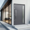Ver imagem 2 de Porta Pivotante Alumínio Lambril Visione c/Pux.Dir. Elite Cinza 240x150 Brimak