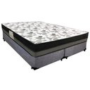 Ver imagem 1 de Cama Box Casal Suede Bipartido + Colchão Ortobom Iso Dupla Face 138x188x60 Cor:cinza