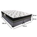 Ver imagem 3 de Cama Box Casal Suede Bipartido + Colchão Ortobom Iso Dupla Face 138x188x60 Cor:cinza