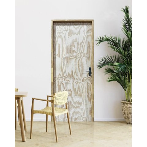 Kit Porta de Madeira Amescla Batente Pinus 11 cm com Fechadura Lado Esquerdo 210 x 72 Somad