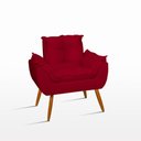 Ver imagem 2 de Kit Amamentação 2 Poltronas + 1 Puff Pés Palito - Balaqui Cor:vermelho