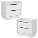 Ver imagem 1 de Kit 02 Mesas de Cabeceira 2 Gavetas 54 Cm M261 Branco Kappesberg