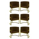 Ver imagem 1 de Kit 6 Cadeiras Poltrona Lua Corino Gold Balaqui Marrom