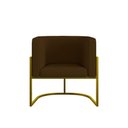 Ver imagem 3 de Kit 6 Cadeiras Poltrona Lua Corino Gold Balaqui Marrom