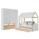 Ver imagem 2 de Guarda-Roupa Modulado Wave e Bicama Casinha New Garden Casatema MadeiraOriginals Branco/Marrom