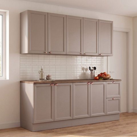 Cozinha Compacta 4 Peças 9 Portas 2 Gavetas 200cm com Tampo