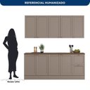 Ver imagem 4 de Cozinha Compacta 4 Peças 9 Portas 2 Gavetas 200cm com Tampo