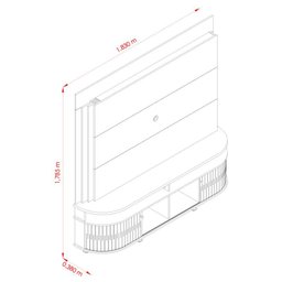 Estante Home Theater Daytona com Aparador Estoril e Mesa de Centro Indianápolis Calacata Off White – - 4