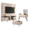 Estante Home Theater Daytona com Aparador Estoril e Mesa de Centro Indianápolis Calacata Off White – - 1