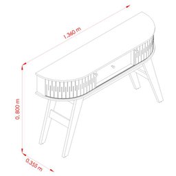 Estante Home Theater Daytona com Aparador Estoril e Mesa de Centro Indianápolis Calacata Off White – - 5