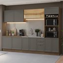 Ver imagem 1 de Armário de Cozinha Completa 310 Cm Vik Madesa 01 Rustic/cinza