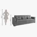 Ver imagem 4 de Sofá-cama Reclinável 3 Lugares Maria em Suede Cinza