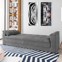 Ver imagem 2 de Sofá-cama Reclinável 3 Lugares Maria em Suede Cinza