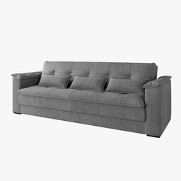 Sofá-cama Reclinável 3 Lugares Maria em Suede Cinza - 5
