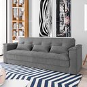 Ver imagem 1 de Sofá-cama Reclinável 3 Lugares Maria em Suede Cinza