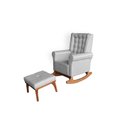 Ver imagem 2 de Poltrona Amamentação Aquila Luxo Balanço com Puff Suede cinza com Capitonê Ideal Móveis