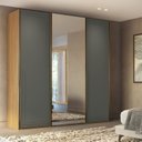 Ver imagem 1 de Guarda-Roupa Casal 100% MDF 3 Portas 1 com Espelho 2,27 Cm Style