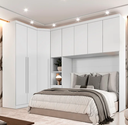 Ver imagem 1 de Modulado Casal 8 Portas 100%MDF Neve - Novo Horizonte