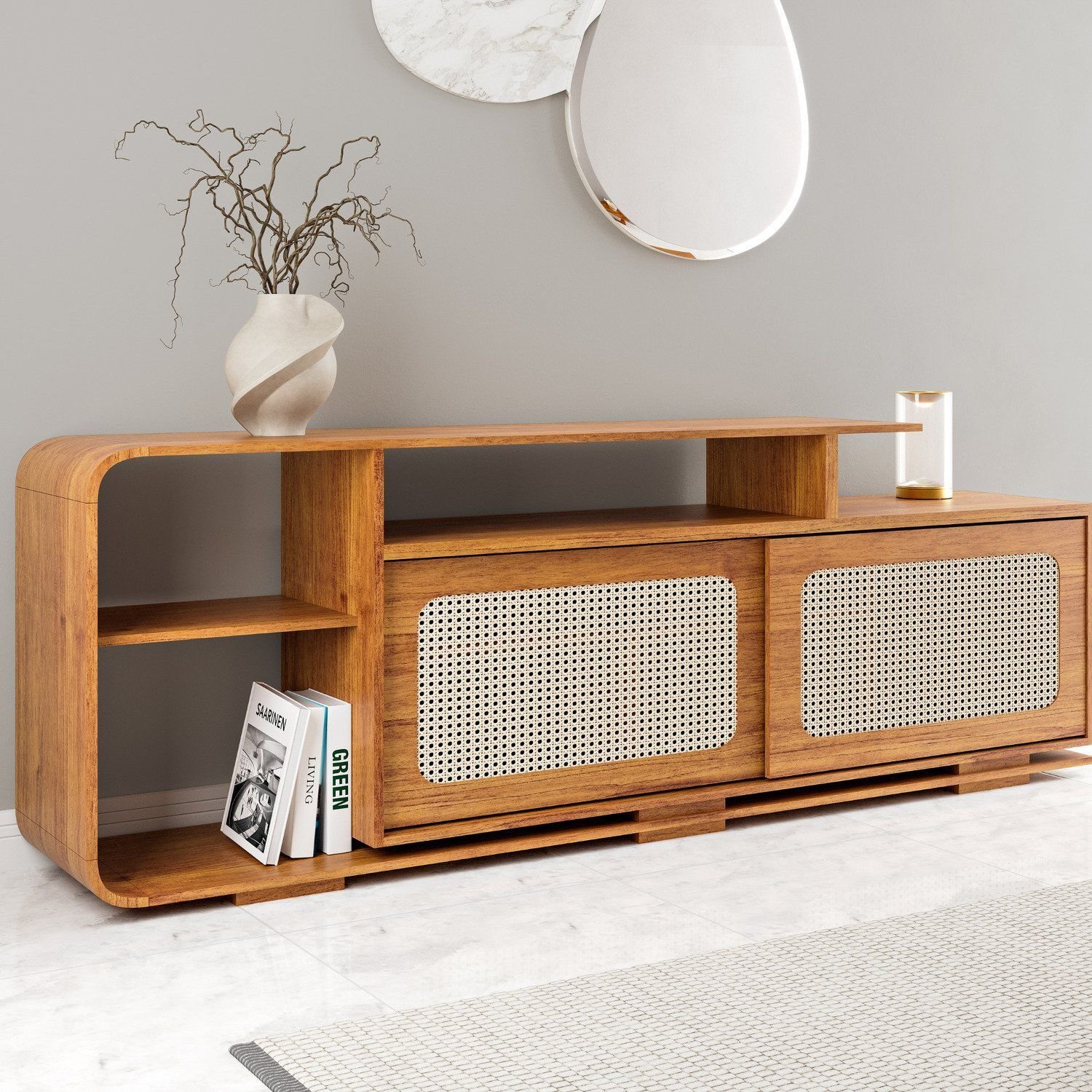 Rack para Tv de até 75 Polegadas 180cm 2 Portas Deslizantes Costa Rica