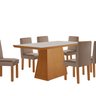 Conjunto Sala de Jantar Mesa Tampo de Vidro 6 Cadeiras Flora Yescasa - 2