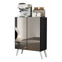 Ver imagem 1 de Aparador Buffet 2 portas com Espelho Retrô Vegas Multimóveis V3613 Preto/Branco