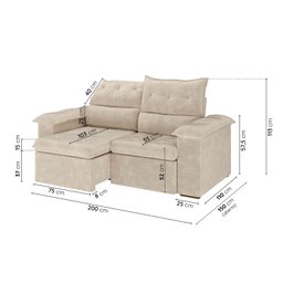 Sofá Retrátil e Reclinável 200cm Cupuaçu Cabecasa Madeiramadeira - 3