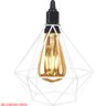 Pendente Aramado Diamante Luminária Lustre P Teto Retrô Vintage Industrial Balcão Branco - 3