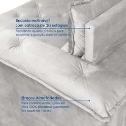Sofá Retrátil e Reclinável 200cm Cupuaçu Cabecasa Madeiramadeira - 5