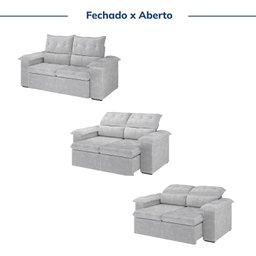 Sofá Retrátil e Reclinável 200cm Cupuaçu Cabecasa Madeiramadeira - 4