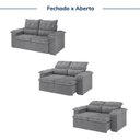 Ver imagem 5 de Sofá Retrátil e Reclinável 3 Assentos Suede Grafite Cupuaçu 200cm CabeCasa MadeiraOriginals