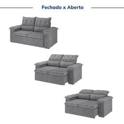 Sofá Retrátil e Reclinável 200cm Cupuaçu Cabecasa Madeiramadeira - 5