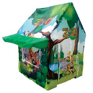 Barraca Casinha Infantil Unissex com Toldo e Janelinha Zoo