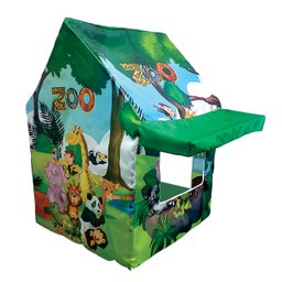 Barraca Casinha Infantil Unissex com Toldo e Janelinha Zoo - 4