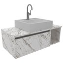 Ver imagem 1 de Gabinete Com Cuba Para Banheiro Bn3600x01 Marmore Branco