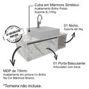 Ver imagem 6 de Gabinete Com Cuba Para Banheiro Bn3600x01 Marmore Branco