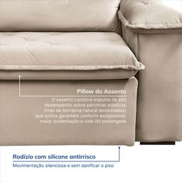 Sofá Retrátil e Reclinável 240cm Cupuaçu Cabecasa Madeiramadeira - 6