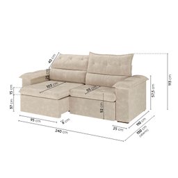 Sofá Retrátil e Reclinável 240cm Cupuaçu Cabecasa Madeiramadeira - 3