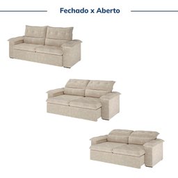 Sofá Retrátil e Reclinável 240cm Cupuaçu Cabecasa Madeiramadeira - 4