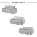 Ver imagem 4 de Sofá Retrátil e Reclinável 3 Lugares Veludo Prata Cupuaçu 240cm CabeCasa MadeiraOriginals