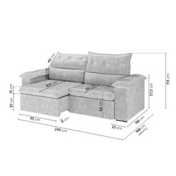 Sofá Retrátil e Reclinável 240cm Cupuaçu Cabecasa Madeiramadeira - 3