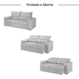 Sofá Retrátil e Reclinável 240cm Cupuaçu Cabecasa Madeiramadeira - 4