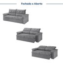 Ver imagem 4 de Sofá Retrátil e Reclinável 3 Lugares Veludo Grafite Cupuaçu 240cm CabeCasa MadeiraOriginals