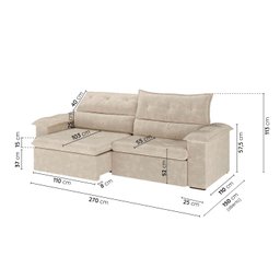 Sofá Retrátil e Reclinável 270cm Cupuaçu Cabecasa Madeiramadeira - 3