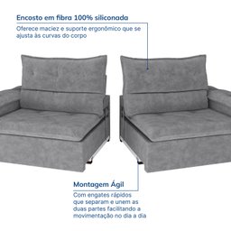 Sofá Retrátil e Reclinável 270cm Cupuaçu Cabecasa Madeiramadeira - 7
