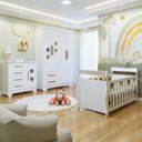 Ver imagem 1 de Quarto de Bebê Completo com Guarda-Roupa, Berço e Cômoda Sonho Branco
